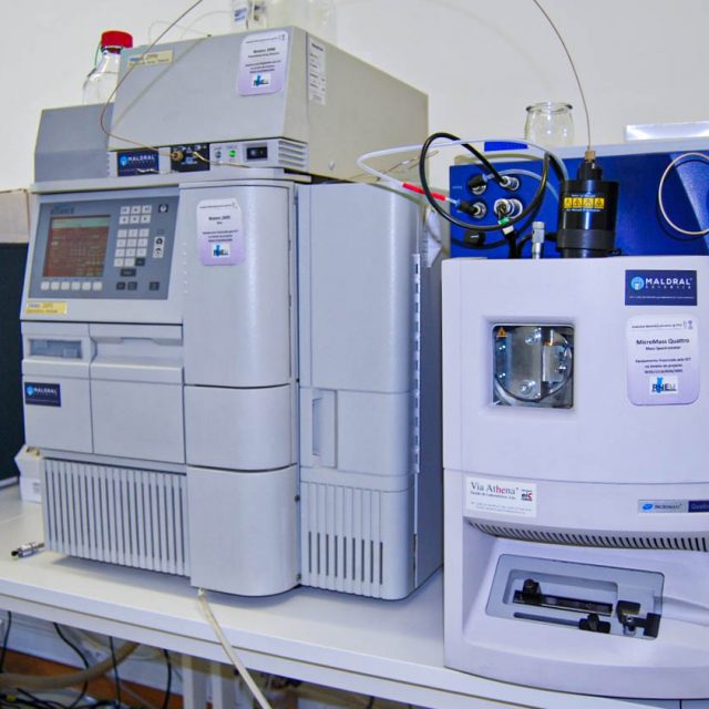 HPLC Waters Alliance 2695, with autosampler and photodiode array detector (Waters PDA 2996); triple quadrupole Mass Spectrometer MicroMass Quattromicro® API (Waters®, Ireland).