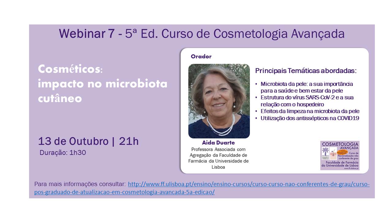 Webinar “Cosméticos: impacto no microbiota cutâneo”