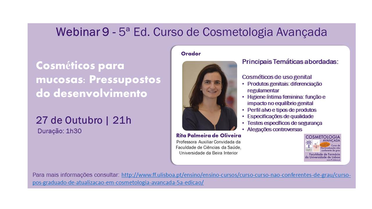 Webinar “Cosméticos para mucosas: Pressupostos do desenvolvimento”