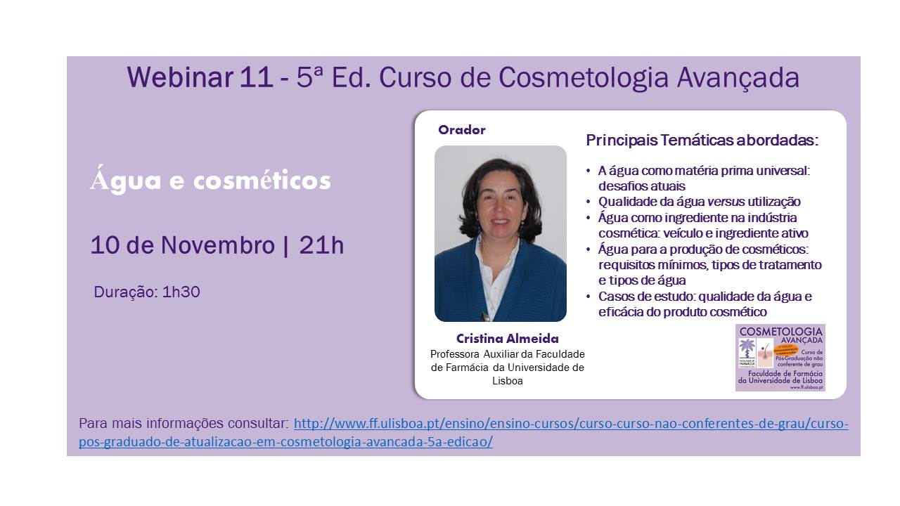 Webinar “Água e cosméticos”