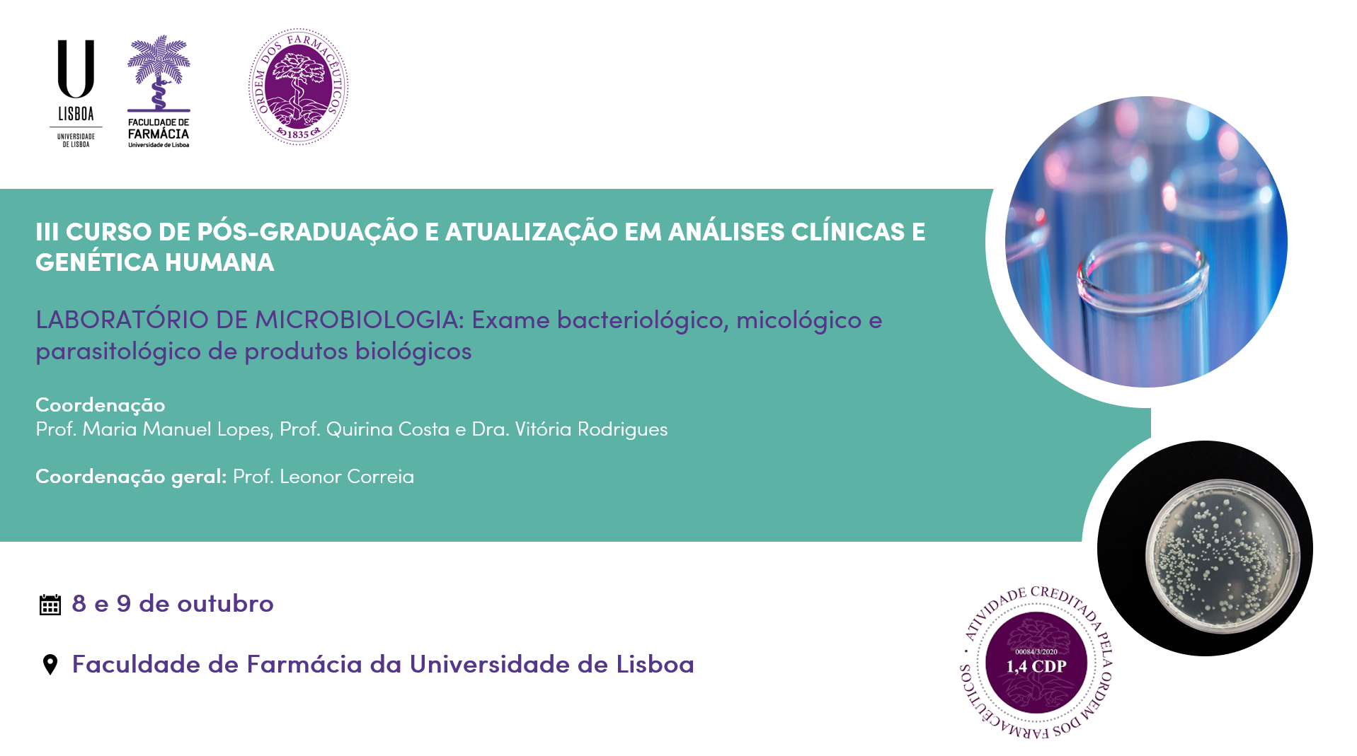 Curso de Pós-Graduação em Análises Clínicas: Exame bacteriológico, micológico e parasitológico de produtos biológicos